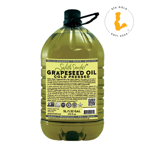 Grape Seed Oil Cold Pressed 5L Sofi Gold