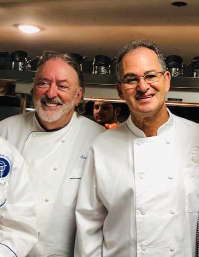 Chefs Jacque Pepin, Jimmy Sneed and Larbi Dahrouch with Valentin