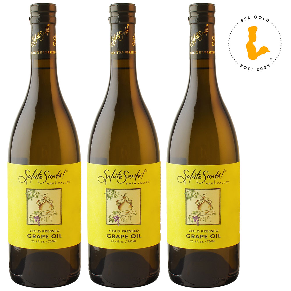 Cold Pressed Grapeseed Oil 750ML Glass Bottles-3pk