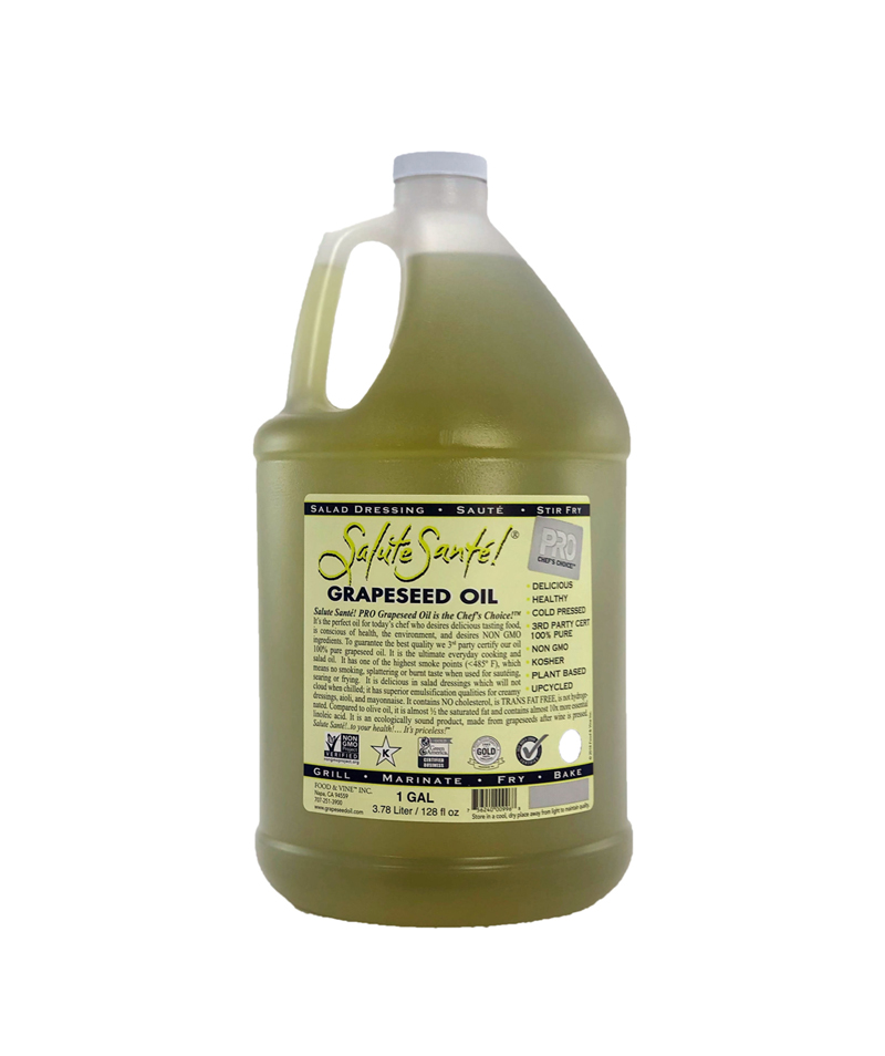 Cold Pressed Grapeseed Oil 1 Gallon Salute Santé! Grapeseed Oil