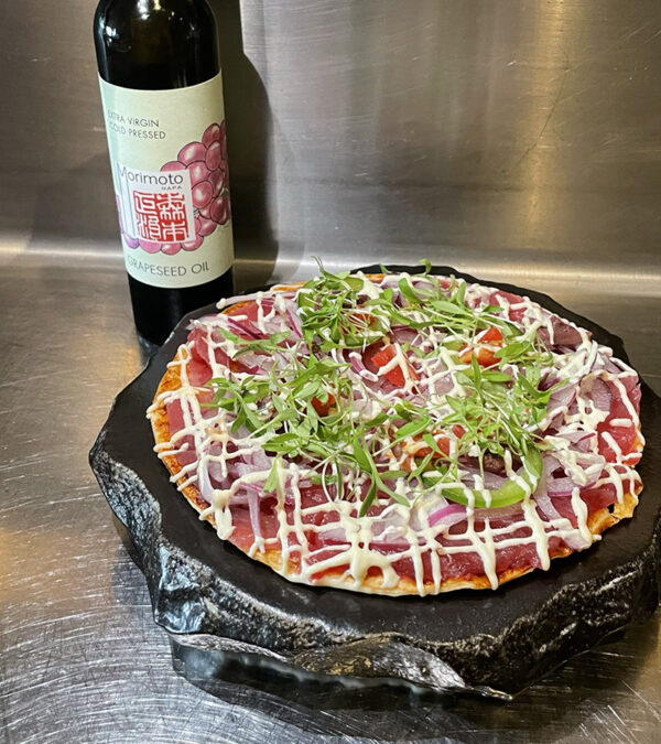 morimoto pizzawith grapeseed oil